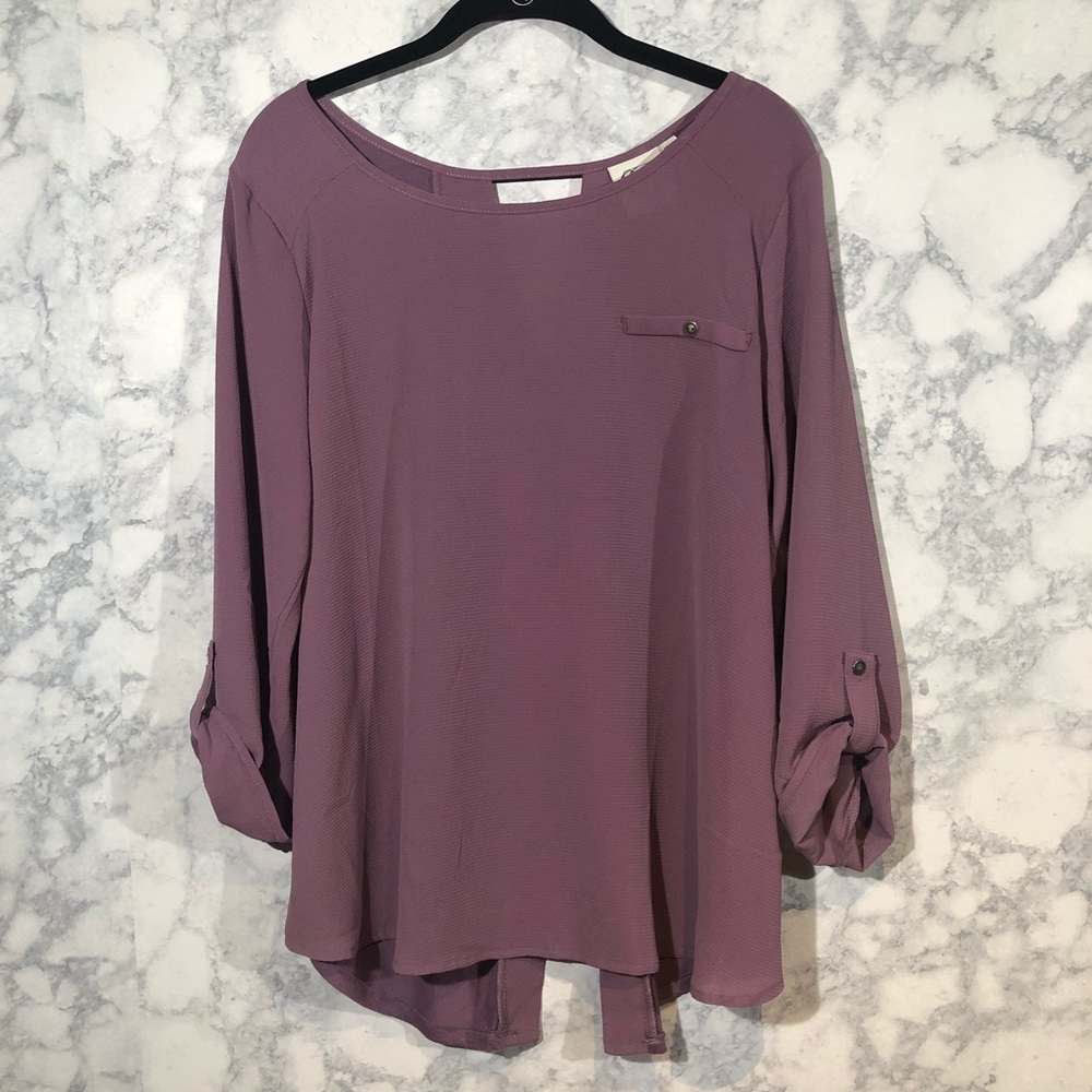 3/25🌸 Janet Chung XL lavender blouse